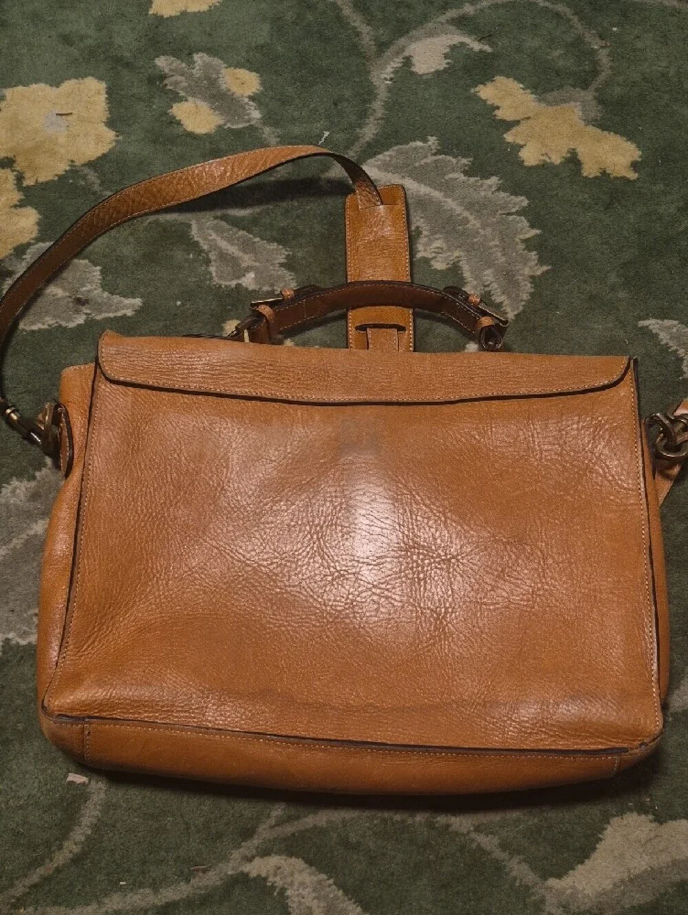 Leather Messenger Bag - Tan Shoulder Briefcase